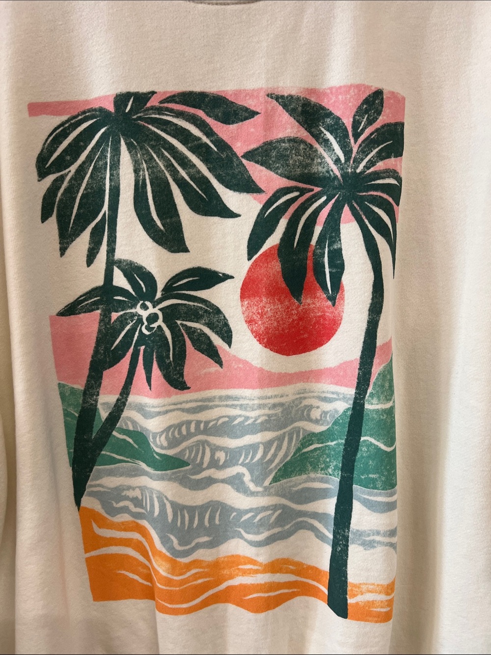 NWT Z SUPPLY Cream High Tide Sunday Sweatshirt in Sz Large drop shoulders - Picture 3 of 11